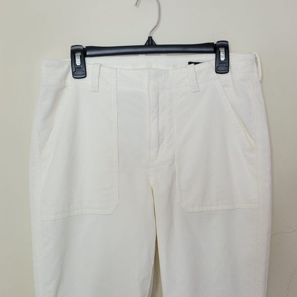 Banana Republic Corduroy Utility Pan White Ecru Off-White 12 Petite (10 Petite) - Picture 3 of 8
